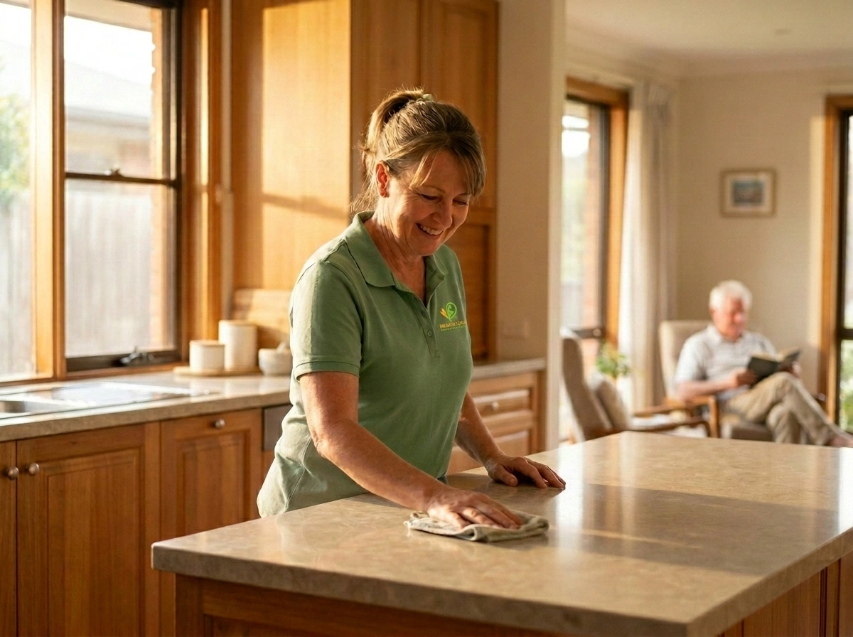 Mango Care NDIS registered SIL provider cleaning the shared home