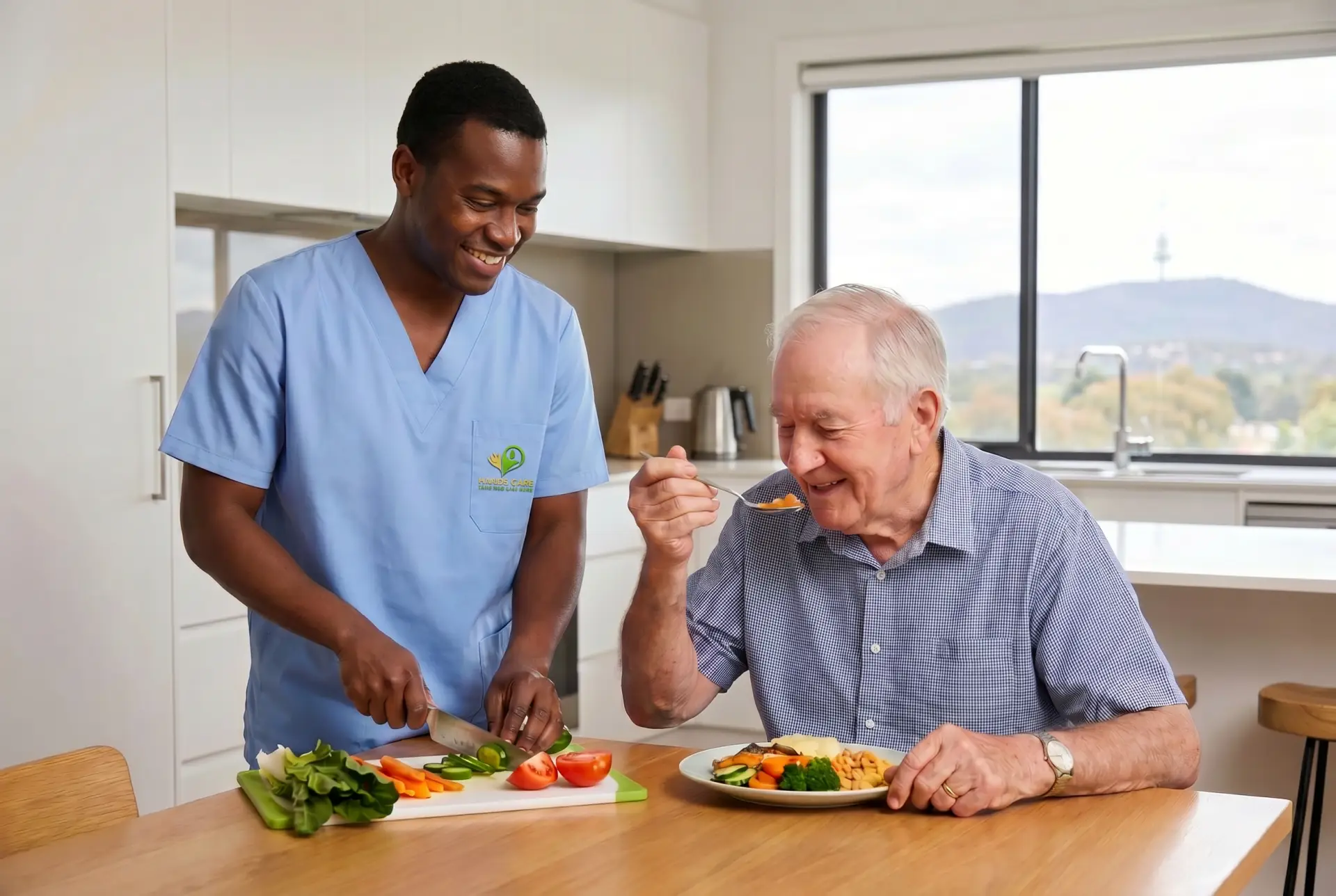 NDIS registered SIL provider preparing a nutritious meal