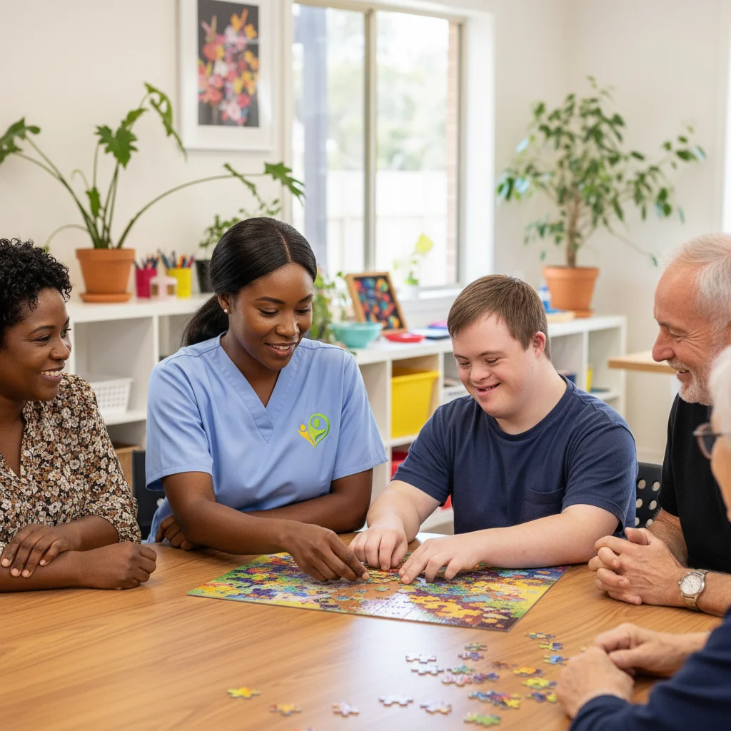 NDIS behaviour support specialist working with participant in Canberra